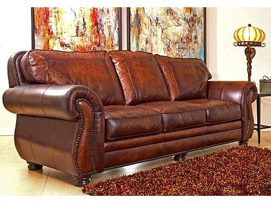 classic carmel brown leather sofa